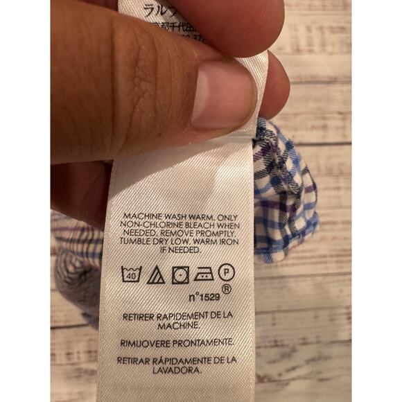 Ralph Lauren Button Down Plaid OCBD Shirt Preppy Cotton Long Sleeve Mens L - Picture 8 of 11